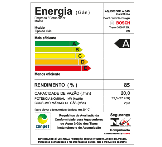 etiqueta inmetro Therm 2400 F GN